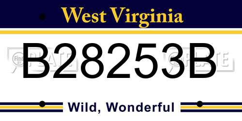 B28253B West Virginia License Plate