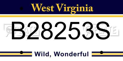 B28253S West Virginia License Plate