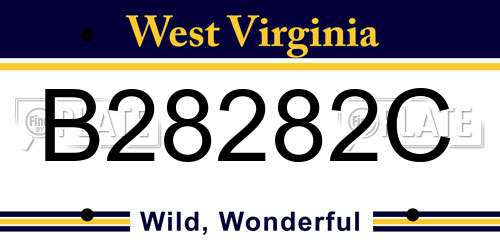 B28282C West Virginia License Plate
