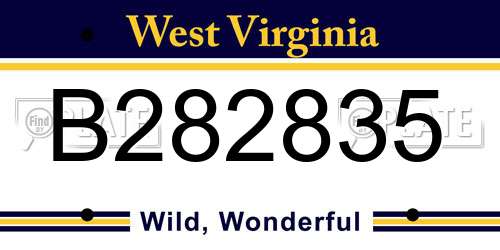 B282835 West Virginia License Plate