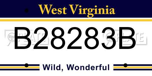 B28283B West Virginia License Plate
