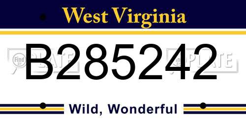 B285242 West Virginia License Plate