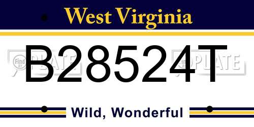 B28524T West Virginia License Plate