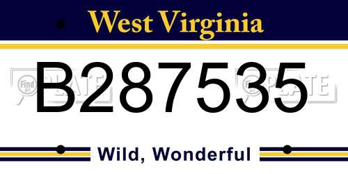 B287535 West Virginia License Plate