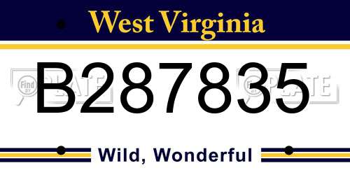 B287835 West Virginia License Plate
