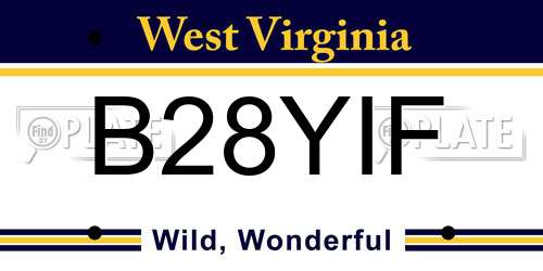 B28YIF West Virginia License Plate