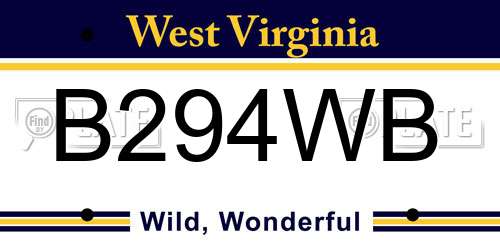 B294WB West Virginia License Plate