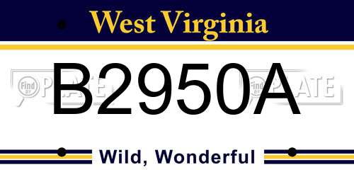 B2950A West Virginia License Plate