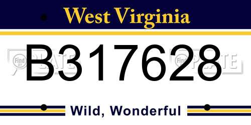 B317628 West Virginia License Plate