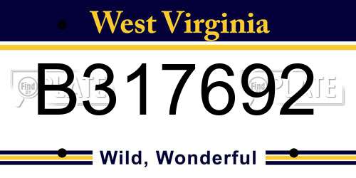 B317692 West Virginia License Plate