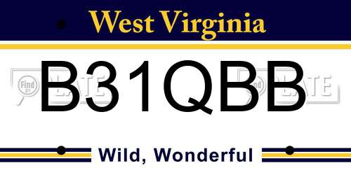 B31QBB West Virginia License Plate