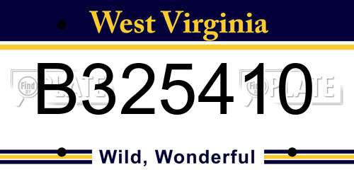 B325410 West Virginia License Plate