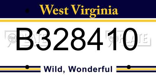 B328410 West Virginia License Plate