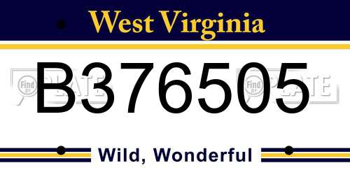 B376505 West Virginia License Plate