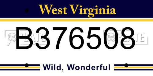 B376508 West Virginia License Plate