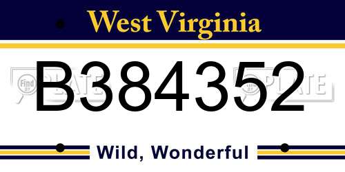 B384352 West Virginia License Plate