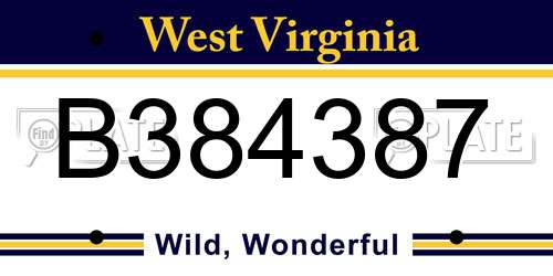 B384387 West Virginia License Plate