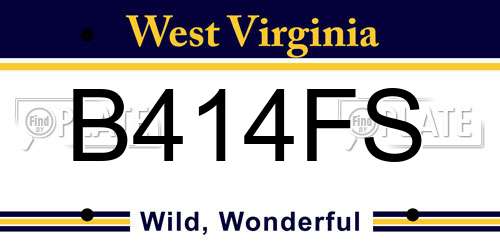 B414FS West Virginia License Plate