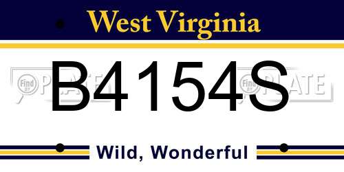 B4154S West Virginia License Plate