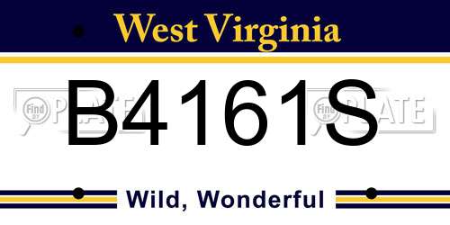 B4161S West Virginia License Plate