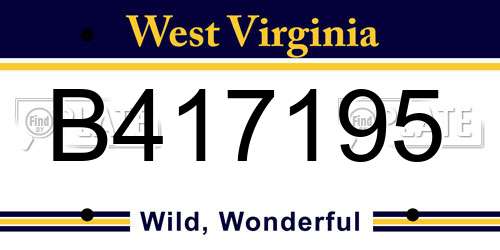 B417195 West Virginia License Plate