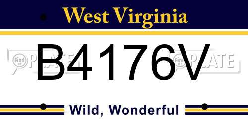 B4176V West Virginia License Plate