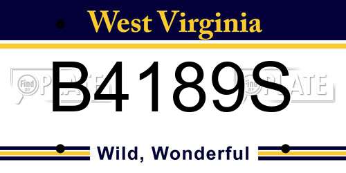 B4189S West Virginia License Plate