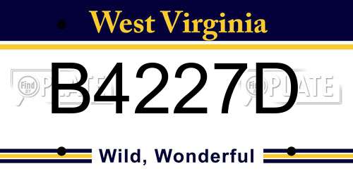 B4227D West Virginia License Plate