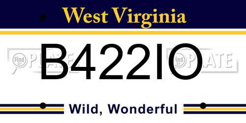 B422IO West Virginia License Plate