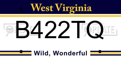 B422TQ West Virginia License Plate