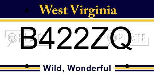 B422ZQ West Virginia License Plate
