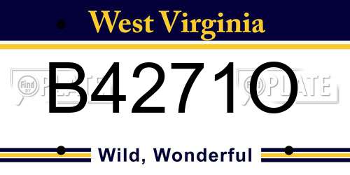 B4271O West Virginia License Plate