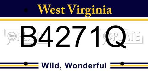 B4271Q West Virginia License Plate