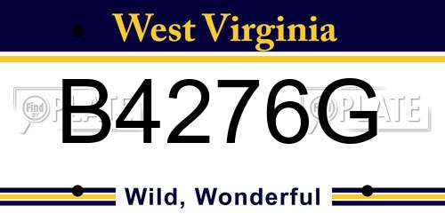 B4276G West Virginia License Plate