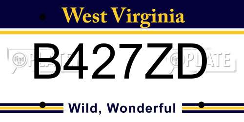 B427ZD West Virginia License Plate