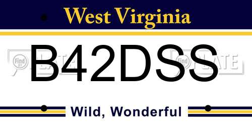 B42DSS West Virginia License Plate