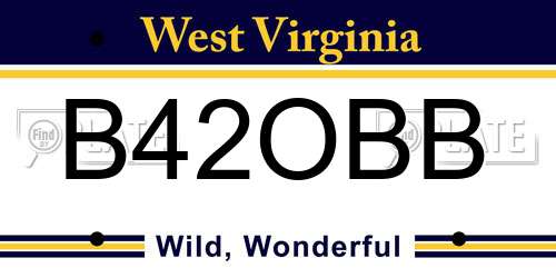 B42OBB West Virginia License Plate