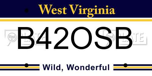B42OSB West Virginia License Plate
