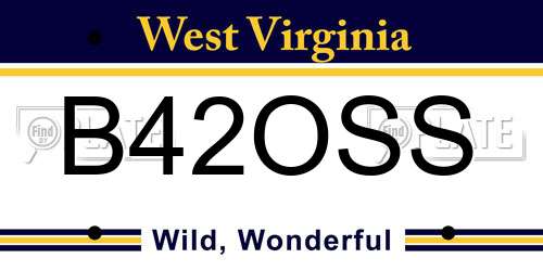 B42OSS West Virginia License Plate