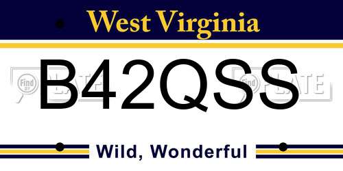 B42QSS West Virginia License Plate