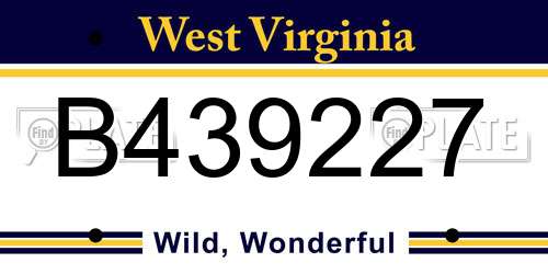 B439227 West Virginia License Plate