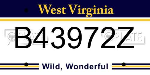 B43972Z West Virginia License Plate