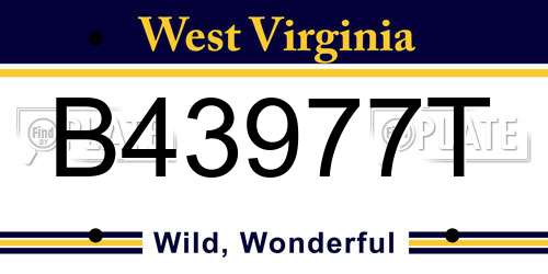 B43977T West Virginia License Plate