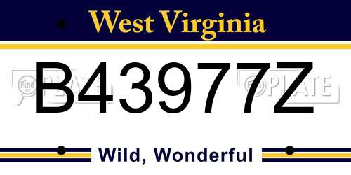B43977Z West Virginia License Plate