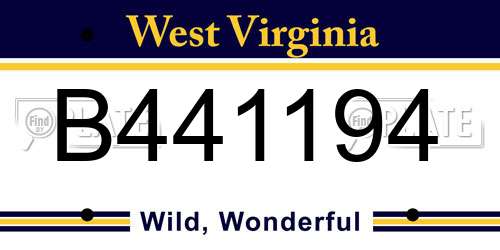 B441194 West Virginia License Plate