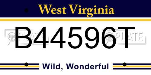 B44596T West Virginia License Plate