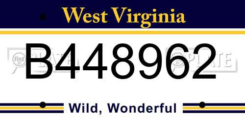 B448962 West Virginia License Plate