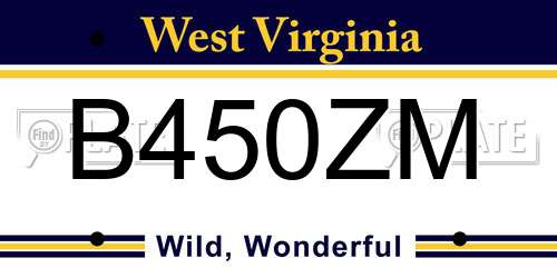 B450ZM West Virginia License Plate