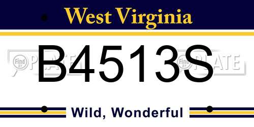B4513S West Virginia License Plate
