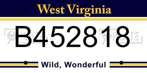 B452818 West Virginia License Plate